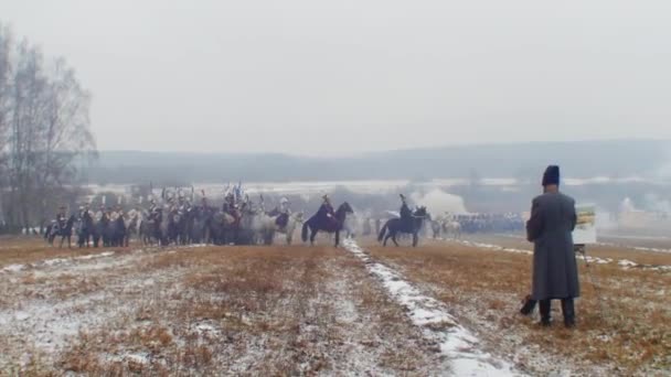 Reconstruction Batailles Napoléoniennes 1812 Près Village Studenka Rivière Berezina Biélorussie — Video
