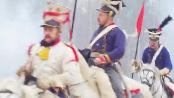 Napolyon Yeniden Yapılanma Savaşları 1812 Studenka Nehri Yakınlarında Berezina Belarus — Stok video