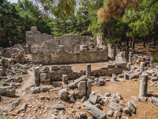 Rovine Antica Città Phaselis Famoso Punto Riferimento Architettonico Turchia — Foto Stock