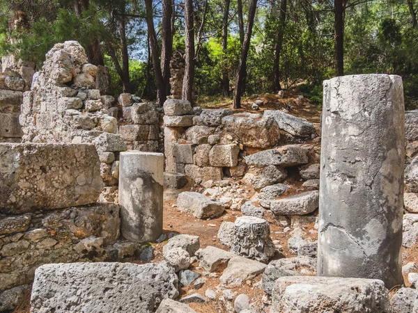 Ruinas Antigua Ciudad Phaselis Monumento Arquitectónico Famoso Turquía — Foto de Stock