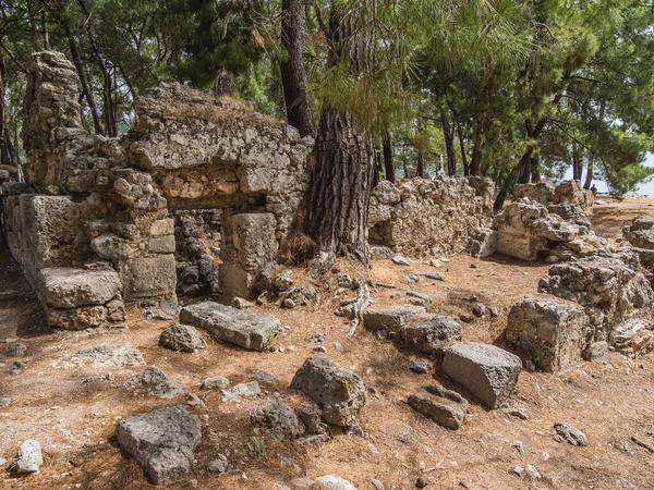 Ruïnes Van Een Groot Bad Oude Phaselis Stad Beroemd Architectonisch — Stockfoto