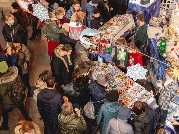 Moskva Rusko Prosince2021 Gum Hlavní Obchodní Dům Dekorované Pro Nový — Stock fotografie