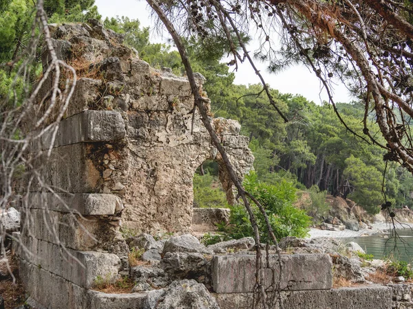 Βόρειο Λιμάνι Της Αρχαίας Πόλης Φασέλης Ερείπια Της Ελληνικής Πόλης — Φωτογραφία Αρχείου
