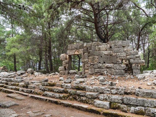 Ruins Ancient City Phaselis Stones Damaged Buildings Agora Domitian Turkey — Stock Photo, Image