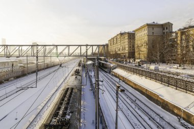MOSCOW, Rusya - 01 Ocak 2010. Moskova metro istasyonu yenilenmeden önce Studencheskaya 'nın üst manzarası.