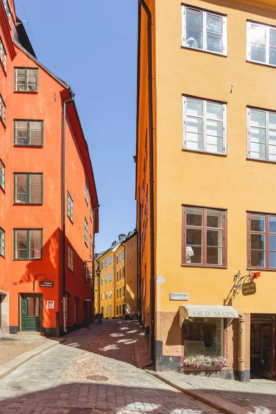 Stockholm Sveç Temmuz 2017 Şehrin Tarihi Bölgesinde Turistler Dar Sokaklarda — Stok fotoğraf