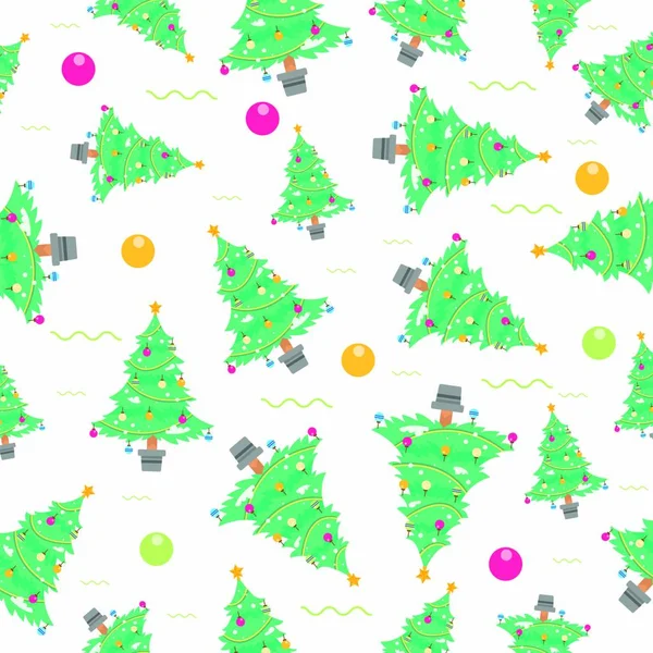 Flache Illustration Weihnachtsmuster Nahtlos Kann Für Web App Druck Usw — Stockvektor