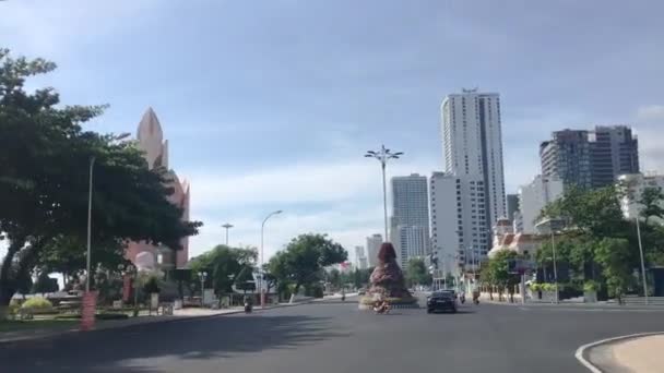 Nha Trang Єтнам Жовтня 2021 Вигляд Вулиці Тран Пху Біля — стокове відео