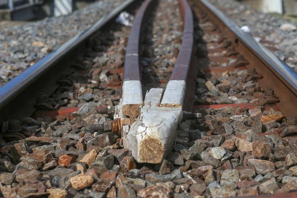 Iron Bar Rail Line Beautiful Background Iron Bridge Sunny Day — Stockfoto