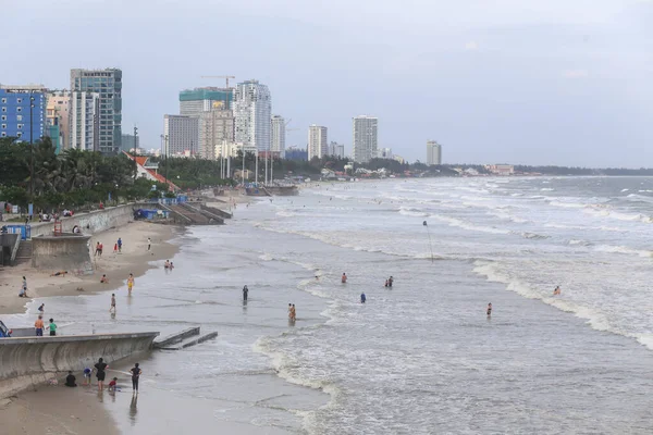 Flygfoto Över Främre Stranden Vung Tung Stad — Stockfoto