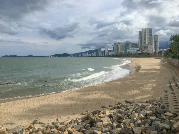 Sandy beach in Nha Trang city, Khanh Hoa Province