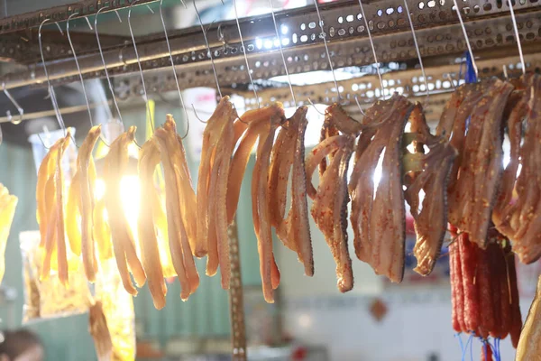 Getrockneter Fisch Hängt Thi Street Food Chi Minh City Vietnam — Stockfoto