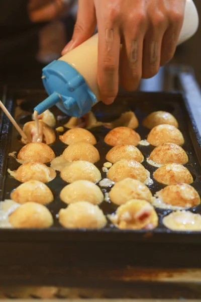 Takoyaki Sendo Preparado Thi Comida Rua Chi Minh Cidade — Fotografia de Stock