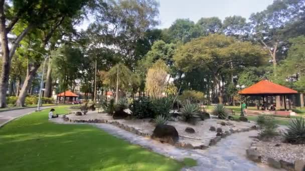 Cena Jardim Cacto Parque Tao Dan Cidade Chi Minh — Vídeo de Stock