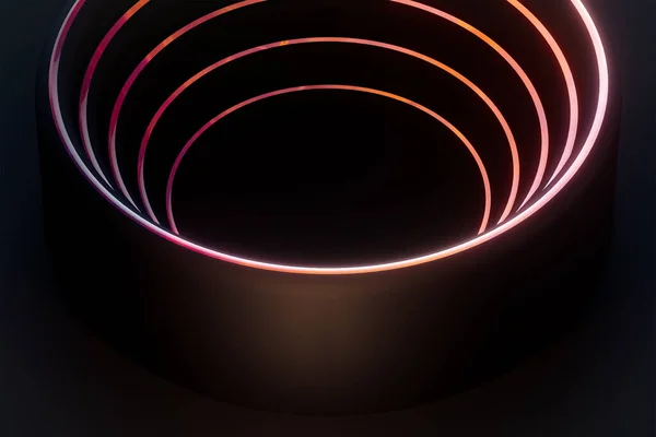 Темно Волновой Круг Градиентный Свет Светящийся Абстрактный Геометрический Узор Обои — стоковое фото