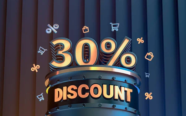 Percent Special Offer Discount Background Social Media Promotion Poster Rendering — Stock Photo, Image