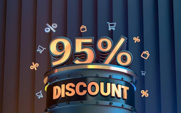 Percent Special Offer Discount Background Social Media Promotion Poster Rendering — Stock Photo, Image