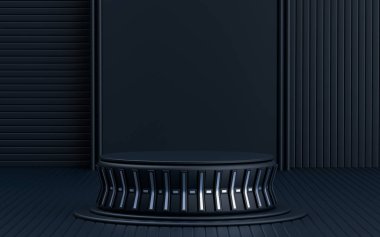 koyu lüks metalik görünüş soyut boş uzay podyumu ürün tanıtımı için, 3D görüntüleme