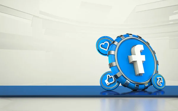 Facebook Rendering Icona Dei Social Media Sfondo Isolato Elementi Social — Foto Stock