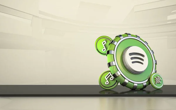 Spotify Rendering Social Media Icon Isolated Background Social Media Elements — Stock Photo, Image