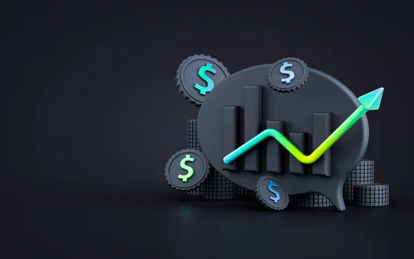 Бізнес Консультування Грошей Ростуть Графік Темному Тлі Обкладинки Веб Шаблон — стокове фото
