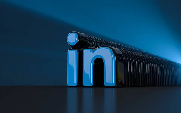 Linkedin Tecken Ikoniska Bakgrund Solstråle Realistisk Look Symbol För Social — Stockfoto