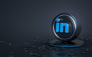 linkedin işareti sosyal afiş şablonu için soyut koyu renkli simgesel arkaplan oluşturuluyor