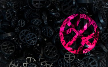 Web ve sosyal afiş reklamları için sürülebilir simge simgesi koyu soyut arkaplan 3d