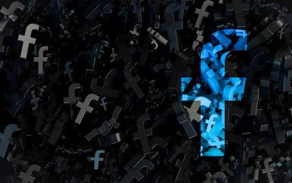 Facebook Sign Dark Abstrakter Ikonischer Hintergrund Für Web Und Social — Stockfoto