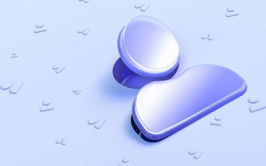 sosyal afiş web şablonu kapağı için kullanıcı işareti beyaz arkaplan 3d yorumlama kavramı