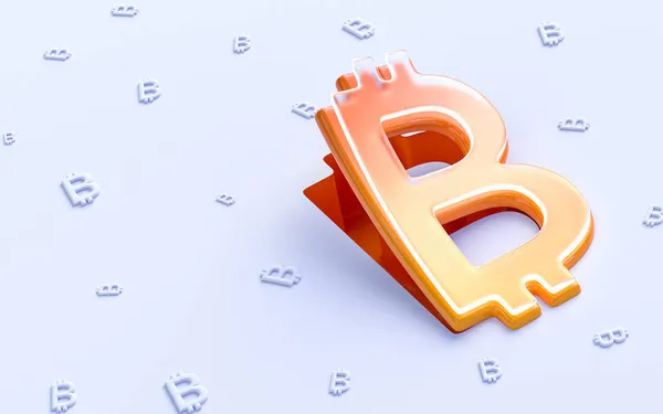 Kryptowährung Zeichen Faltung Auf Weißem Hintergrund Renderkonzept Für Social Banner — Stockfoto