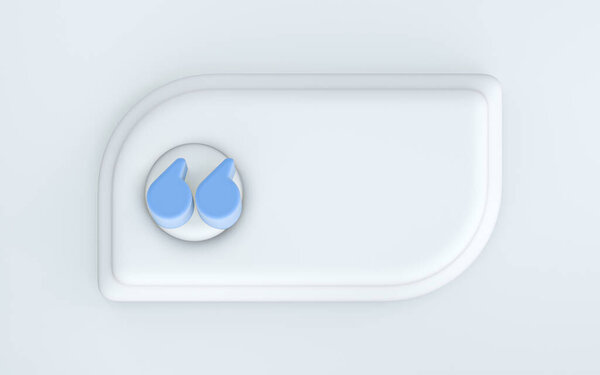 Quote box frame background empty space blogging template 3d render concept for texting