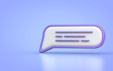 Sosyal medya mesajı yorumu mavi arkaplan 3D görüntüleme kavramı hakkında sohbet iletişimi