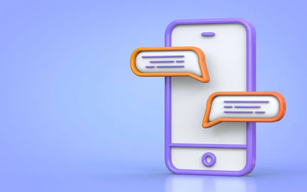 Social Media Message Comment Chat Talk Communication Smartphone Render Concept — Fotografia de Stock