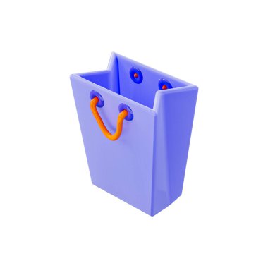 Çevrimiçi mağaza web sitesi ve uygulama simgesi için beyaz arkaplandaki satış çantası işareti 3d yorumlama kavramı