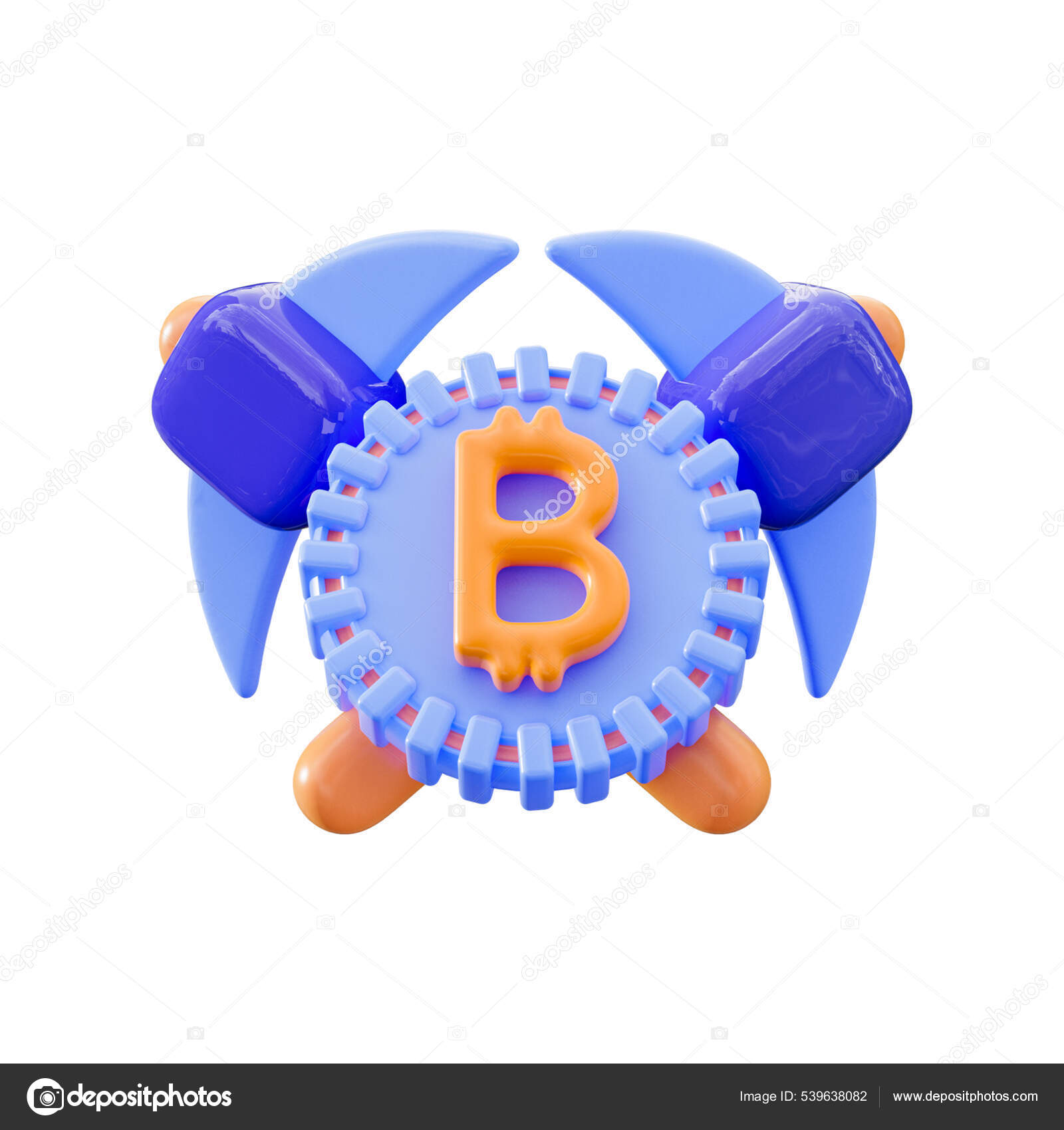Bitcoin Mining Pickaxe Icon White Background Render Concept Global  Cryptocurrency Stock Illustration by ©ahmedsakib372@gmail.com #539638082