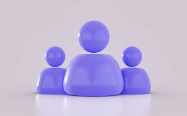 3d render leadership Bunch of people user social network iconic background
