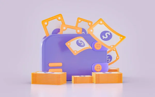 Money Money Money Balance Icon Background Render Concept Landing Page — 스톡 사진