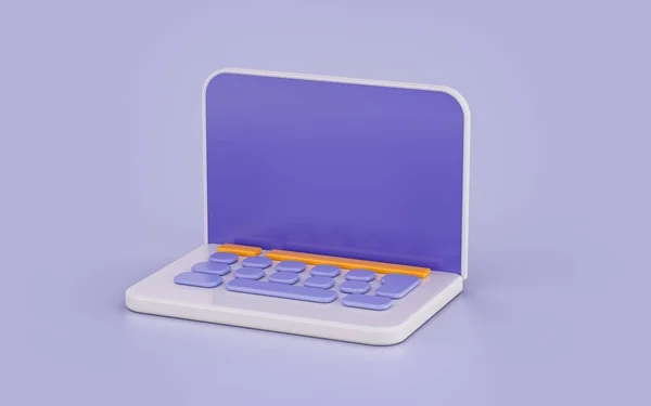 Render Laptop Floating Notebook Icon Realistic Glossy Look — Stock Fotó
