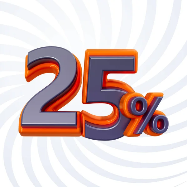 Prozent Rabatt Für Online Shop Verkauf Banner Realistische Anzahl Renderkonzept — Stockfoto
