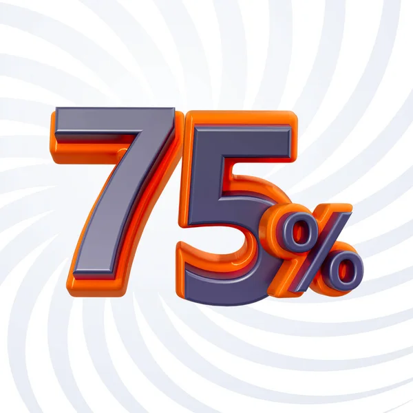 Prozent Rabatt Für Online Shop Verkauf Banner Realistische Anzahl Renderkonzept — Stockfoto