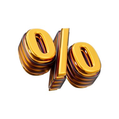 Beyaz arkaplanda yüzde indirimi simgesi 3d yorumlama kavramı