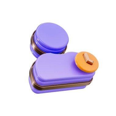 Beyaz arkaplanda kullanıcı hesabı zamanlayıcısı 3d oluşturma konsepti