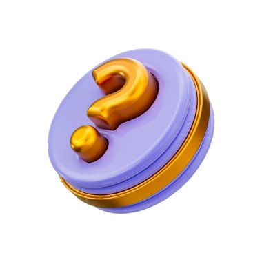 Beyaz arkaplanda soru işareti 3d oluşturma konsepti