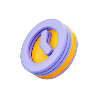 Beyaz arkaplanda saat simgesi 3d canlandırma kavramı