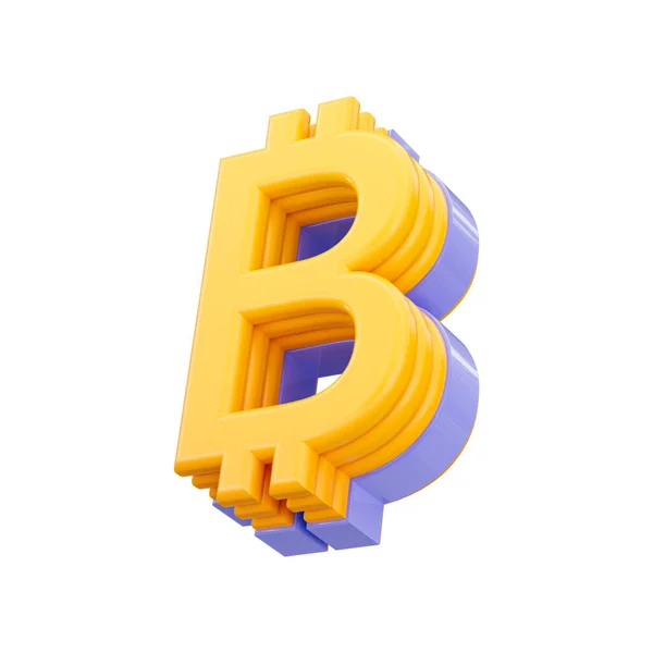 Bitcoin Währung Symbol Renderkonzept Auf Weißem Hintergrund — Stockfoto