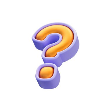 gerçekçi parlak soru işareti simgesi bir çözüm kararı ve problem konsepti için 3d oluşturur