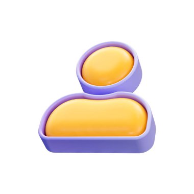 kişi bilgileri için gerçekçi parlak çizgi film görünüm kullanıcı simgesi 3d oluşturma kavramı