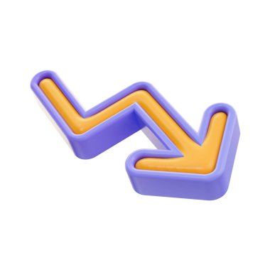 Hisse senedi piyasasında finansal çizelge indirme grafiği için gerçekçi parlak grafik indirme simgesi 3d