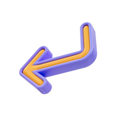 gerçekçi parlak çizgi film bak ok yön için 3d simgesini sola çevir